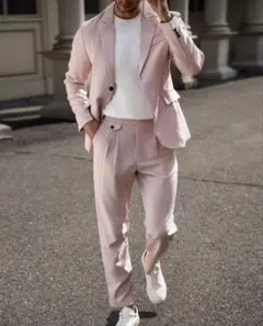 ピンク　スーツセットアップ