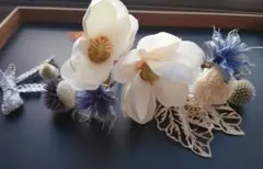 白木蓮髪飾り　結婚式　成人式　七五三　髪飾り　ヘッドドレス