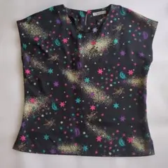 星と月、エンジェル柄プリント カットソー