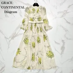 大人気✨ダイアグラム ロングワンピース フリル プリーツ Aライン ベルト 36