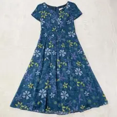 シビラ　ワンピース　ロング　刺繍　チュール　フレンチスリーブ　花柄　ボタニカル