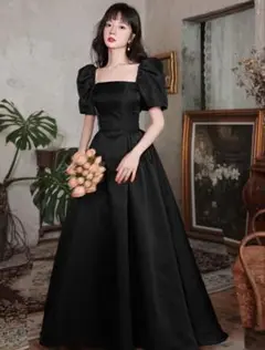 オフショルダードレス ブラック 結婚式 二次会