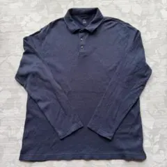 ヴァン・ヒューゼン 長袖 ポロシャツ XL ネイビー クラシックフィット