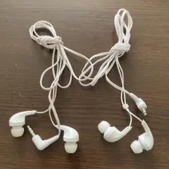 ホワイト 有線イヤホン 3.5mmジャック