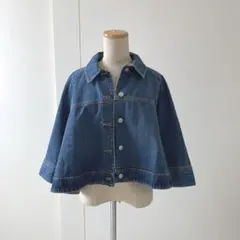 新品　zara デニムジャケット ショート丈 ボタン付き