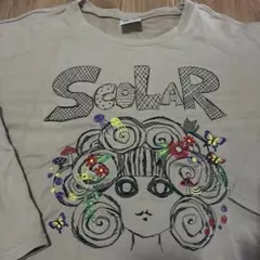 ScoLar 長袖カットソー 刺繍デザイン ベージュオクスタート