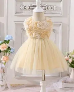 子どもチュールドレス　アイボリー　お姫様　2歳サイズ90程度