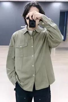 90s Stussy コットンツイルシャツ ベージュ