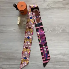 non様専用 HERMES 超美品 ツイリー オレンジモザイク 貝殻デザイン