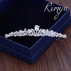 【赤字特価】キュービックジルコニア　ウェディングアクセサリーブライダルティアラ4