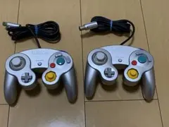 【分解洗浄動作確認済】ゲームキューブコントローラー　中期型　シルバー2個セット①