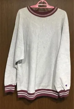 ★90s USA製　リバースウィーブ チャンピオン スウェット　リブライン目無★