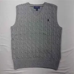 ★ POLO RALPH LAUREN ケーブル編み ベスト グレー系