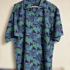 RODEO CROWNS 半袖アロハシャツ 葉柄　ブルーのサムネイル