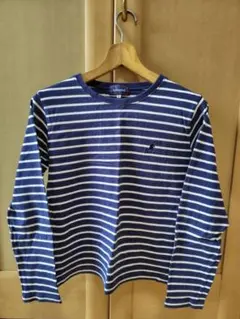 Tシャツ 長袖　KANGOL ストライプ L　紺色　300円で買えるもののサムネイル