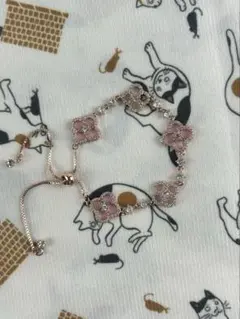 クローバーモチーフ ブレスレット ピンクゴールドカラー