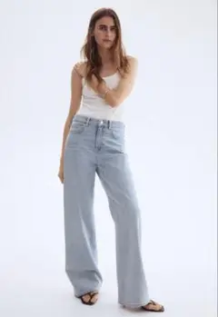 H&M ワイドハイデニム 38