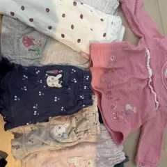 ウサギ刺繍トップスとショートパンツセット