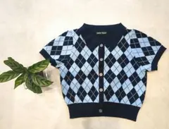 SHEIN アーガイル柄 半袖ポロシャツ L　ショート丈のサムネイル