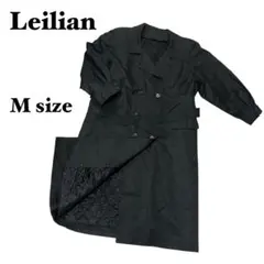 Leilian レリアン トレンチコート Mサイズ　ブラック　シルク100%