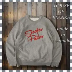 カナダ製 ハウスオブブランクス 刺繍 リバースウィーブ スウェット トレーナー