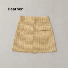 ヘザー チェック柄 キュロット ショートパンツ ラップ風 F 黄色 春 夏のサムネイル