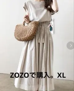リネンタッチマキシ丈ワンピースXLのサムネイル