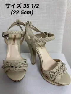 美品/サンダル /編み込みストラップ/22.5cmのサムネイル