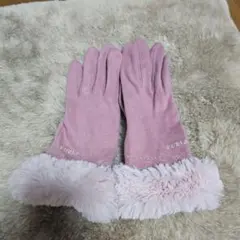 FURLA ピンク ファー付き手袋