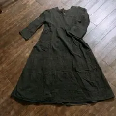 green label relaxing 長袖 ロングワンピース 黒　レースのサムネイル