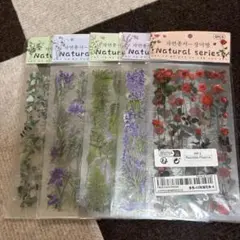 Natural series 花柄シール 6枚×5セット