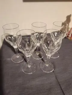 HOYA 　CRYSTAL 6面カット ワイングラス　5個