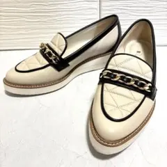 【極美品】DIANA 厚底 ローファー キルティング チェーン 23cm