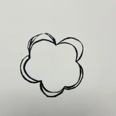 消しゴムはんこ　花　紐