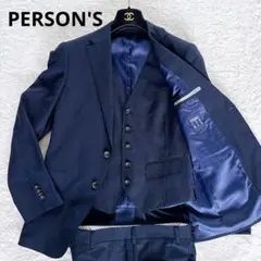 【PERSON'S FOR MEN】3ピース スーツ ネイビー YA4サイズ