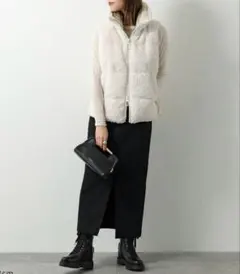 美品　DUNO デュノ ダウンベスト LYRA BAST TREMI ボアフード