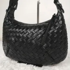 SAZABY　サザビー　イントレチャート　ワンショルダー　バッグ　レザー　黒