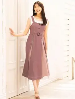 ワンピース チュール切替えフレアワンピース