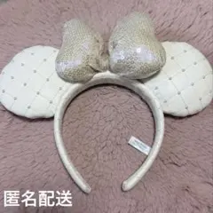 ディズニー カチューシャ 白 レザー キルティング ミニー