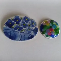 紫陽花ブローチ２個セット