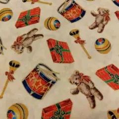 ☆USA QULTING TREASURES クリスマス くま　楽器　金彩　1m