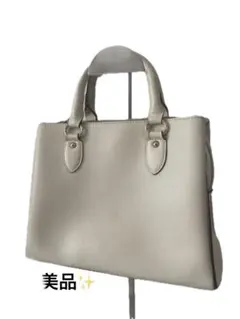 【美品】2way ホワイト ハンドバッグ OLバック ショルダーバック