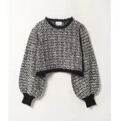 【未使用】LANVIN ランバン　クロップドツイードニット　38サイズのサムネイル