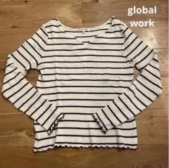 GLOBAL WORK ストライプ リブ長袖　M