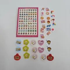2007年製 りぼん付録シールと昭和カラフルキャラクターシールセット