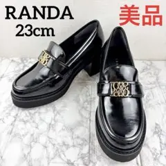 RANDA モノグラムベルトボリュームローファー ブラック - メルカリ
