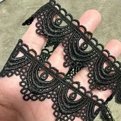 レース生地　ケミカルレース　黒　豪華！2メートル ！