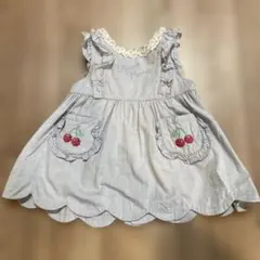 Mezzo Piano チェリー刺繍 ワンピースパンツセット　80cm