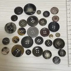 茶系 ボタン 30個 まとめ売り ウッド系デザイン 石風デザイン ゴールド