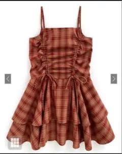 【新品タグ付き】GRL⭐︎ チェック柄ドロストリボンミニワンピースdk1357 S